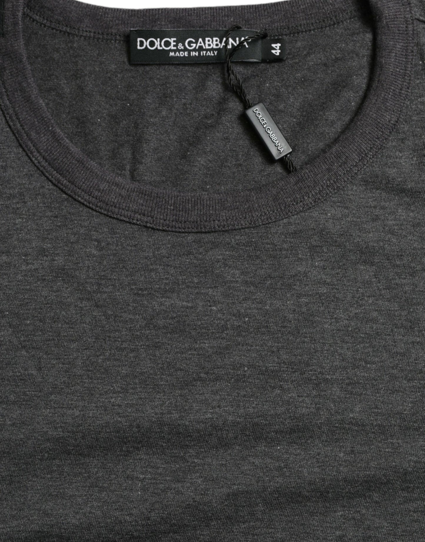 Dark Gray Cotton Crew Neck T-shirt