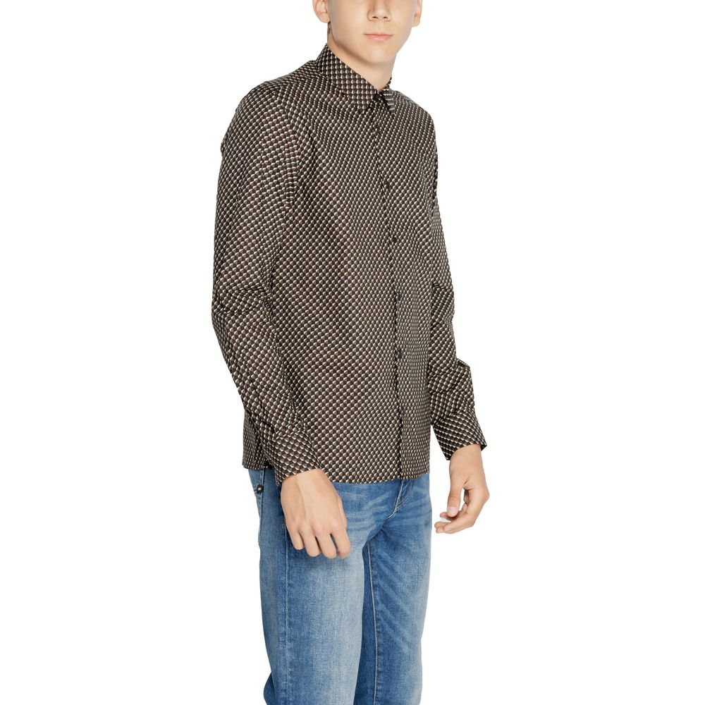 Brown Cotton Pattern Shirt