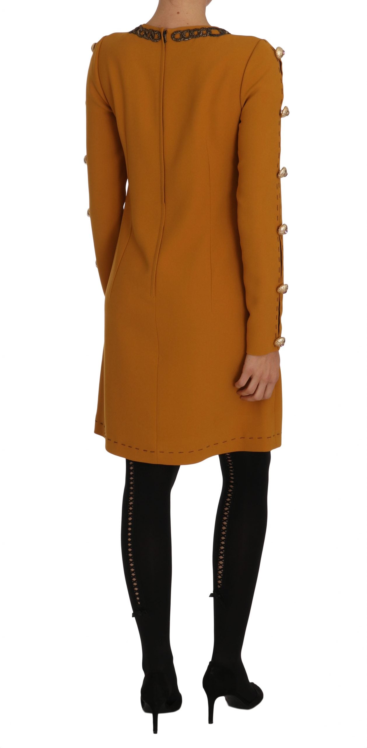 Brown Mini Crystal Embellished Dress