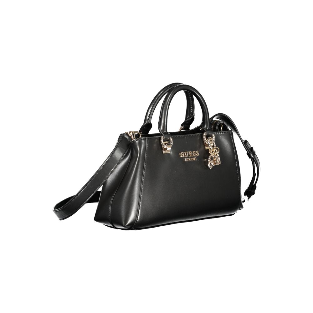 Black Polyurethane Women Handbag