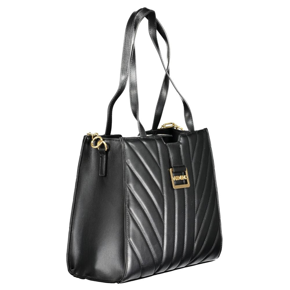 Black Polyurethane Women Handbag
