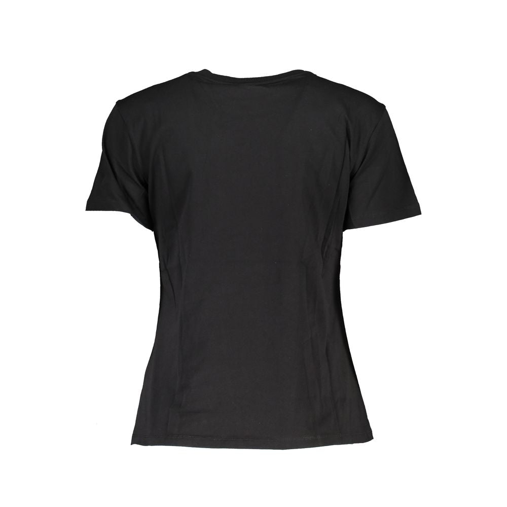 Black Cotton Women T-Shirt
