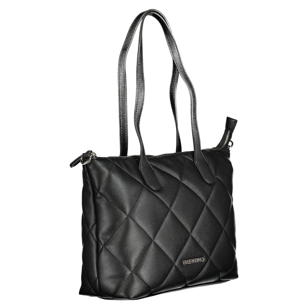 Black Polyurethane Women Handbag