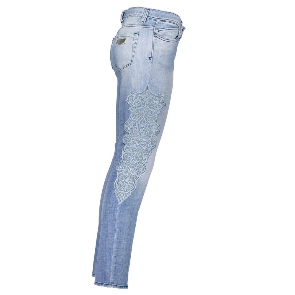 Blue Cotton Women Jeans