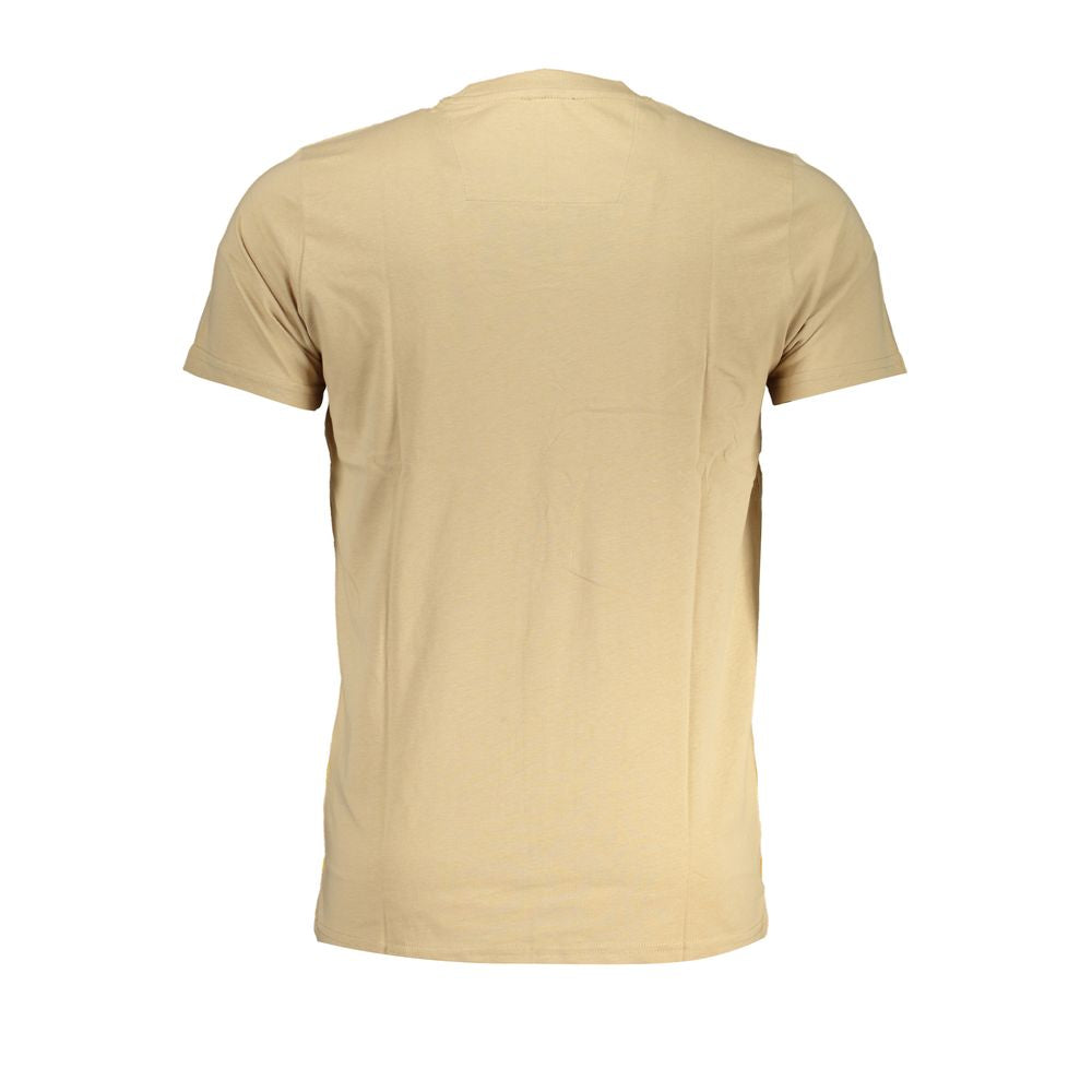 Beige Cotton Men T-Shirt