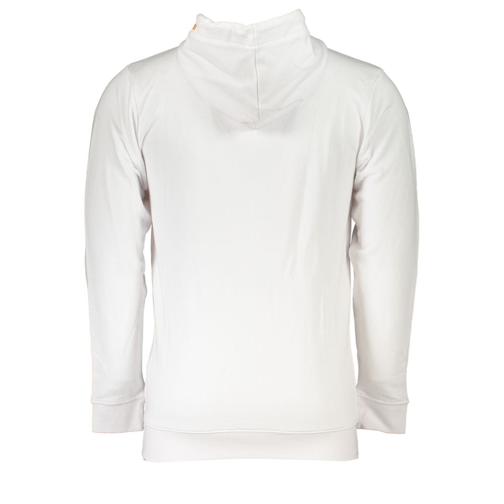 White Cotton Men Sweatshirt with Hood