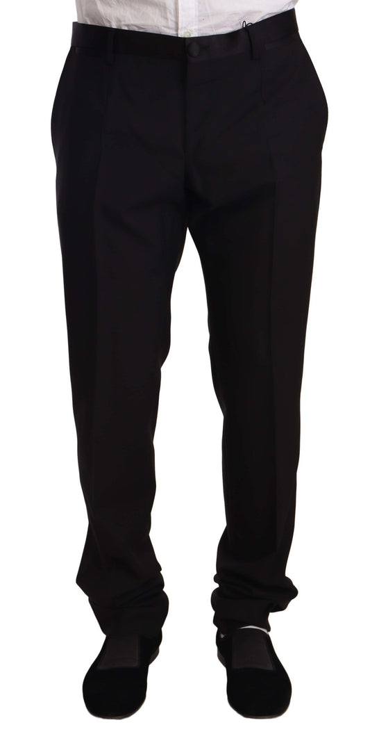 Black Wool Formal Tuxedo Trouser Pants