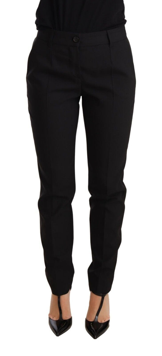 Black Tapered Women Trouser Virgin Wool Pants