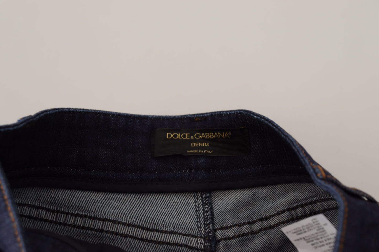 Blue Denim Stretch Crystal Hot Pants Shorts