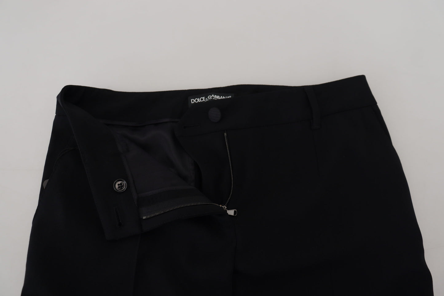 Black Tapered Women Wool Pants