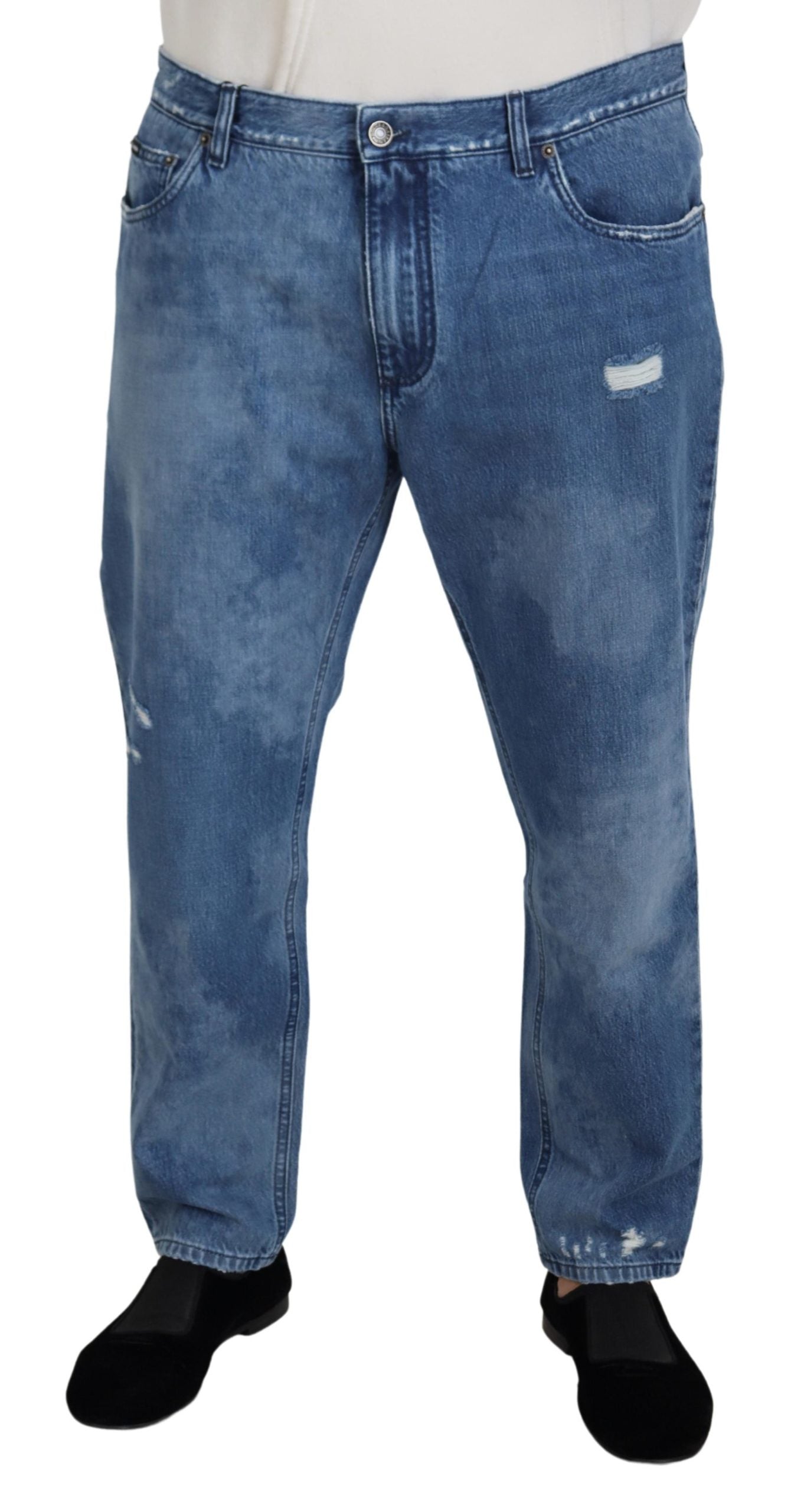 Blue Washed Cotton Casual Denim Jeans