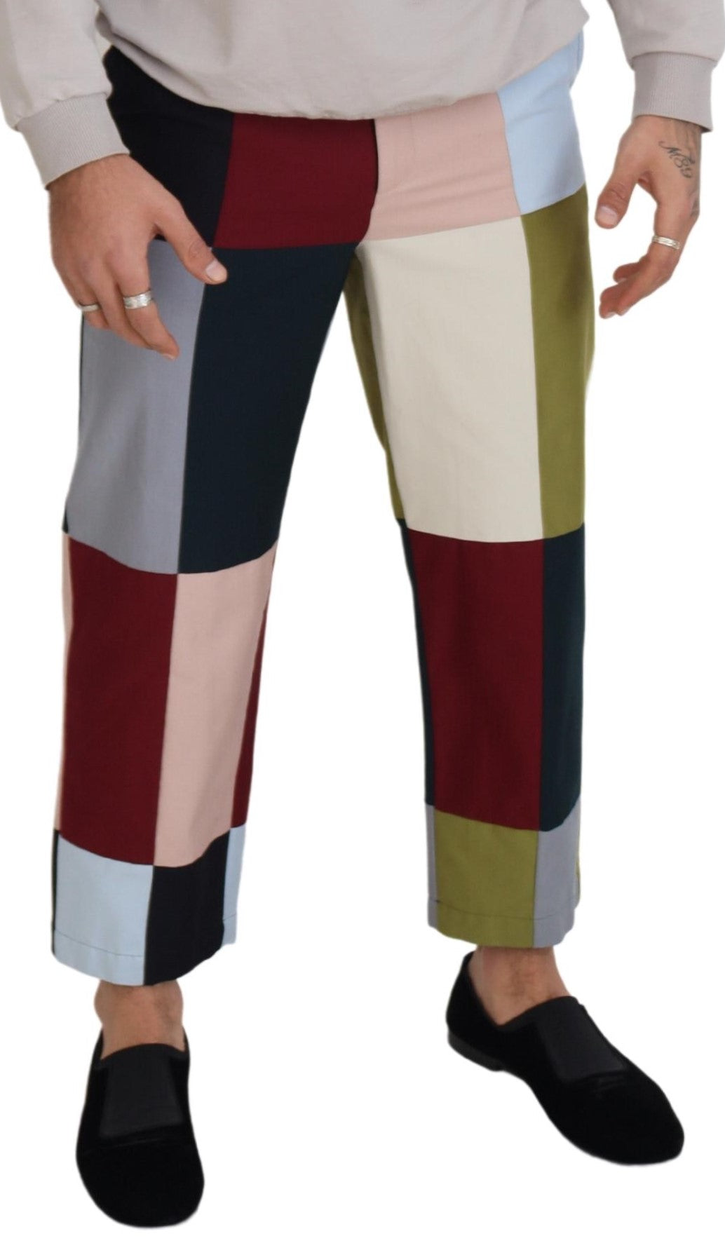 Multicolor Cotton Patchwork Pants
