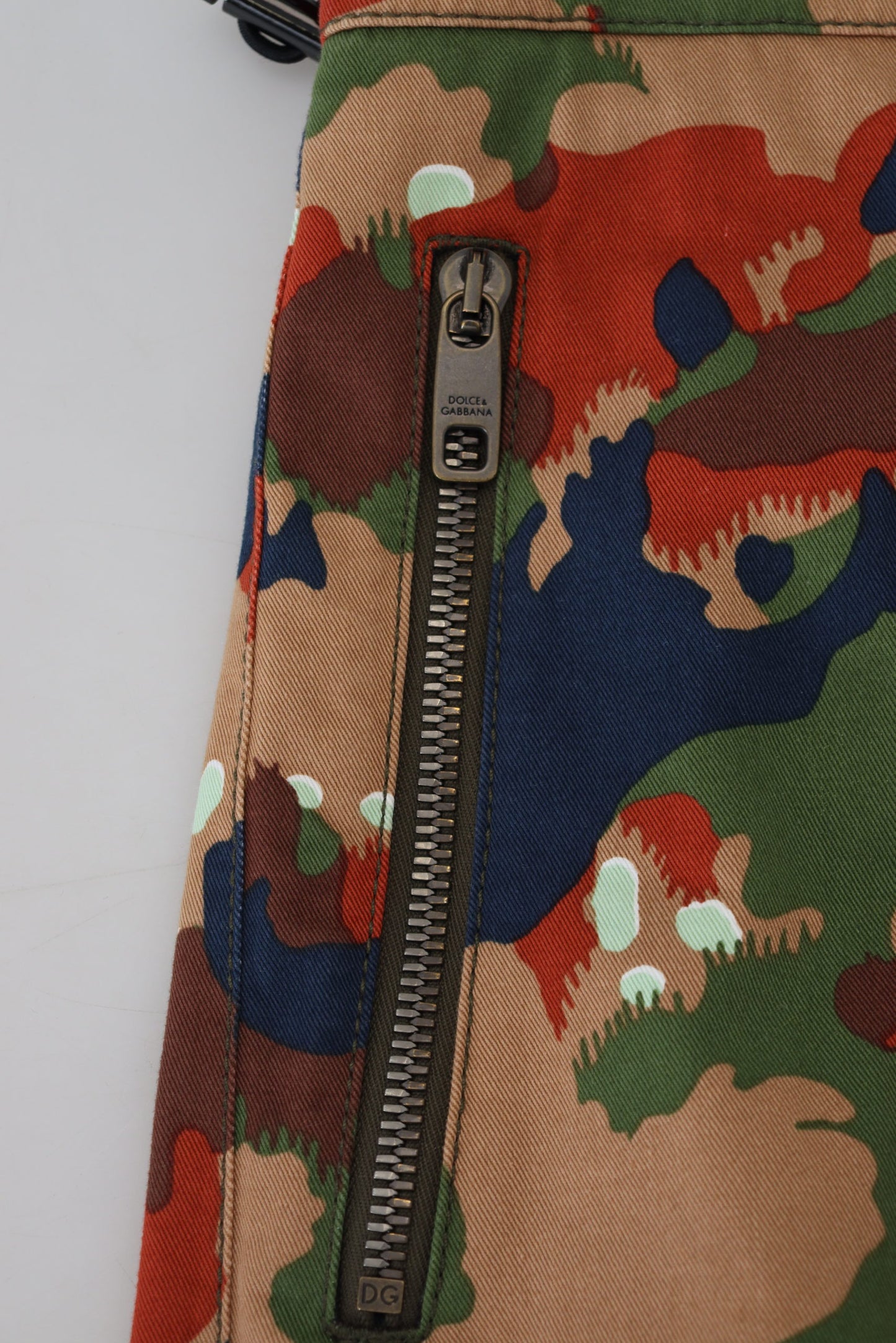 Multicolor Cotton Camouflaged Cargo Shorts