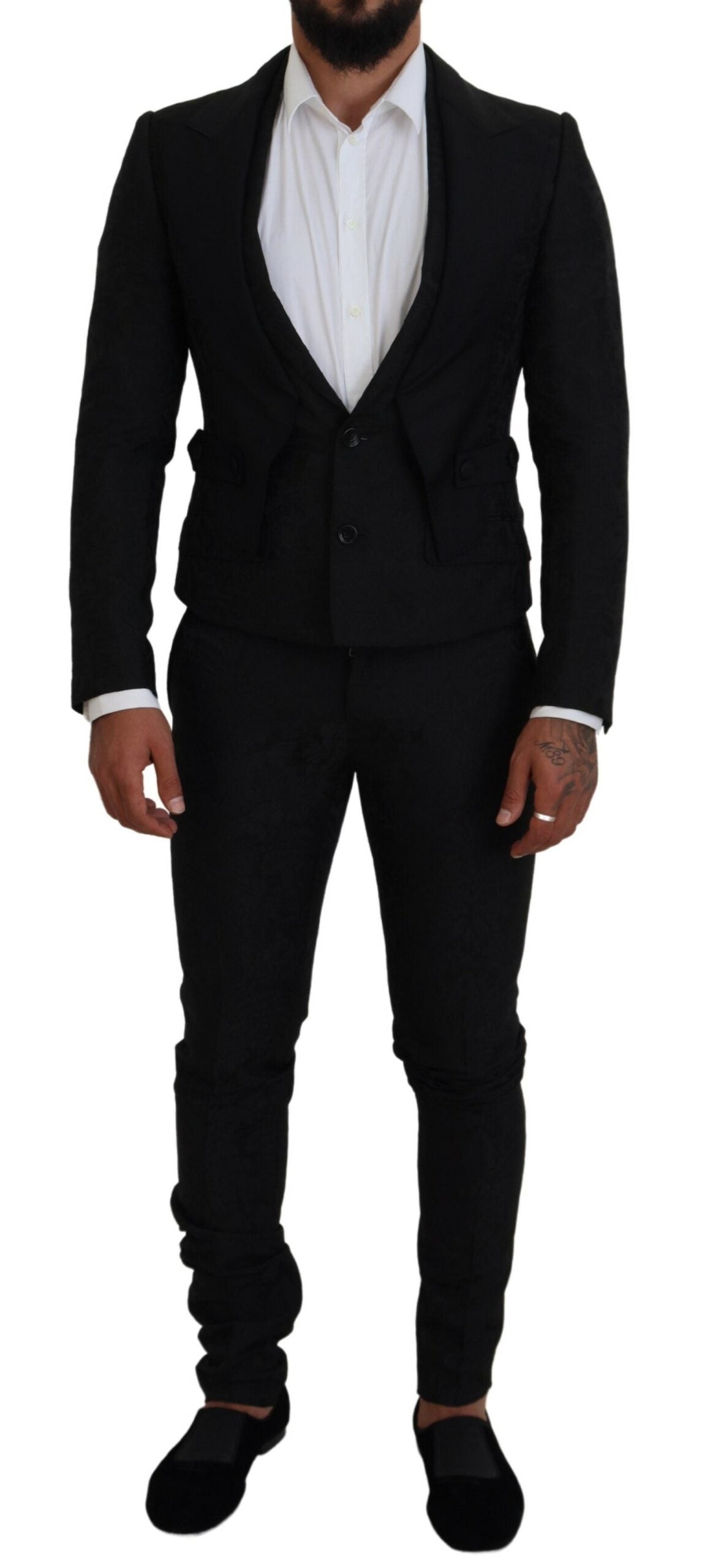Black Polyester Men 2 Piece MARTINI Suit
