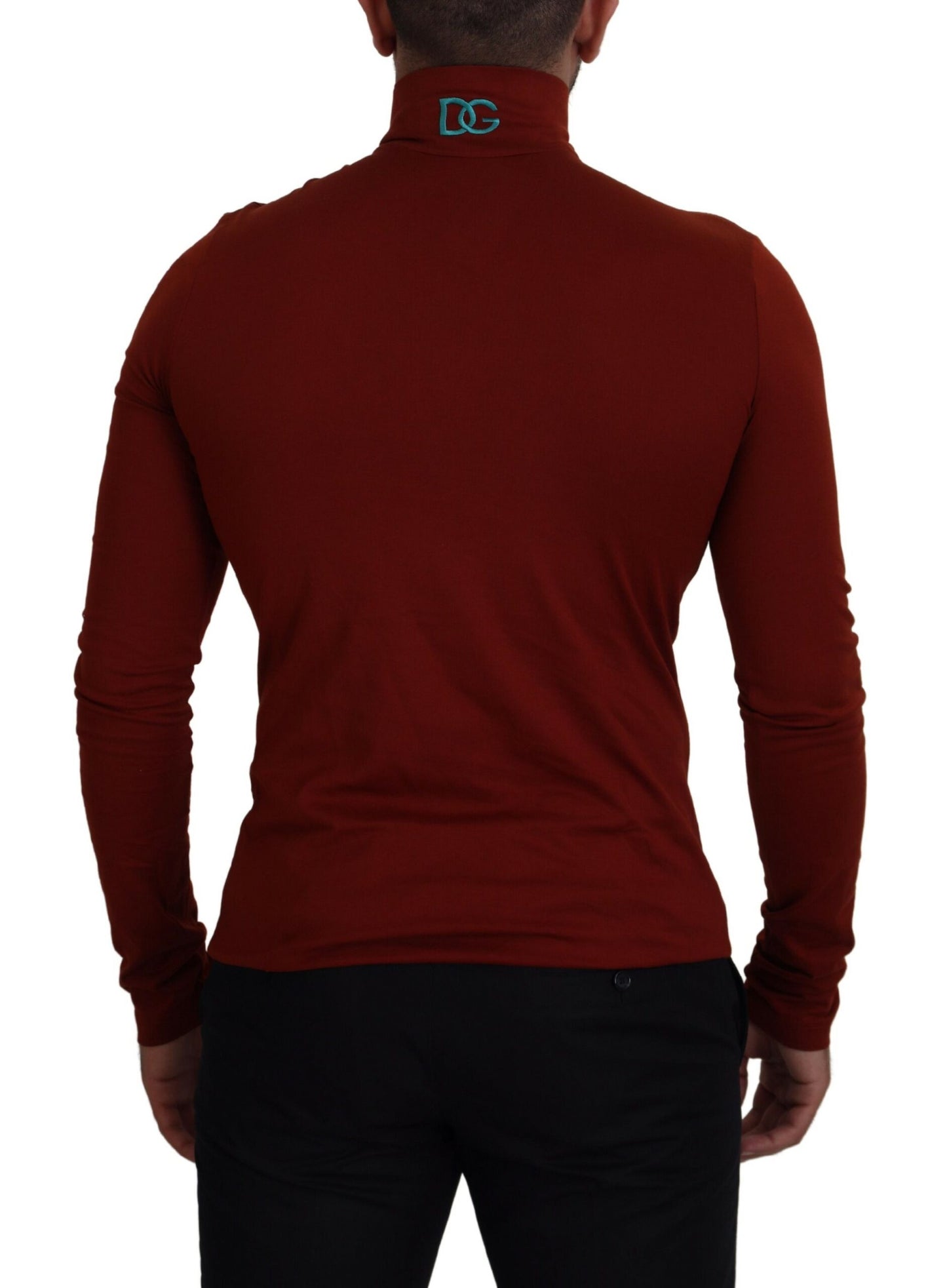 Maroon Cotton Turtle Neck Zip Sweater