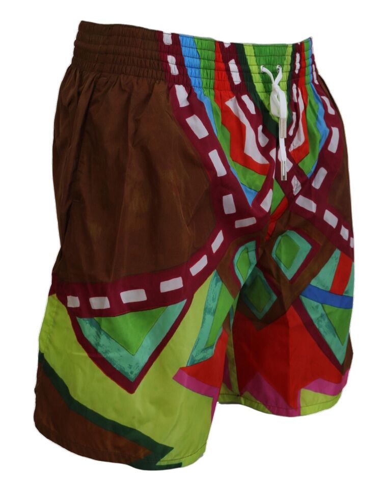 Multicolor Printed Men Beachwear Swimwear Short