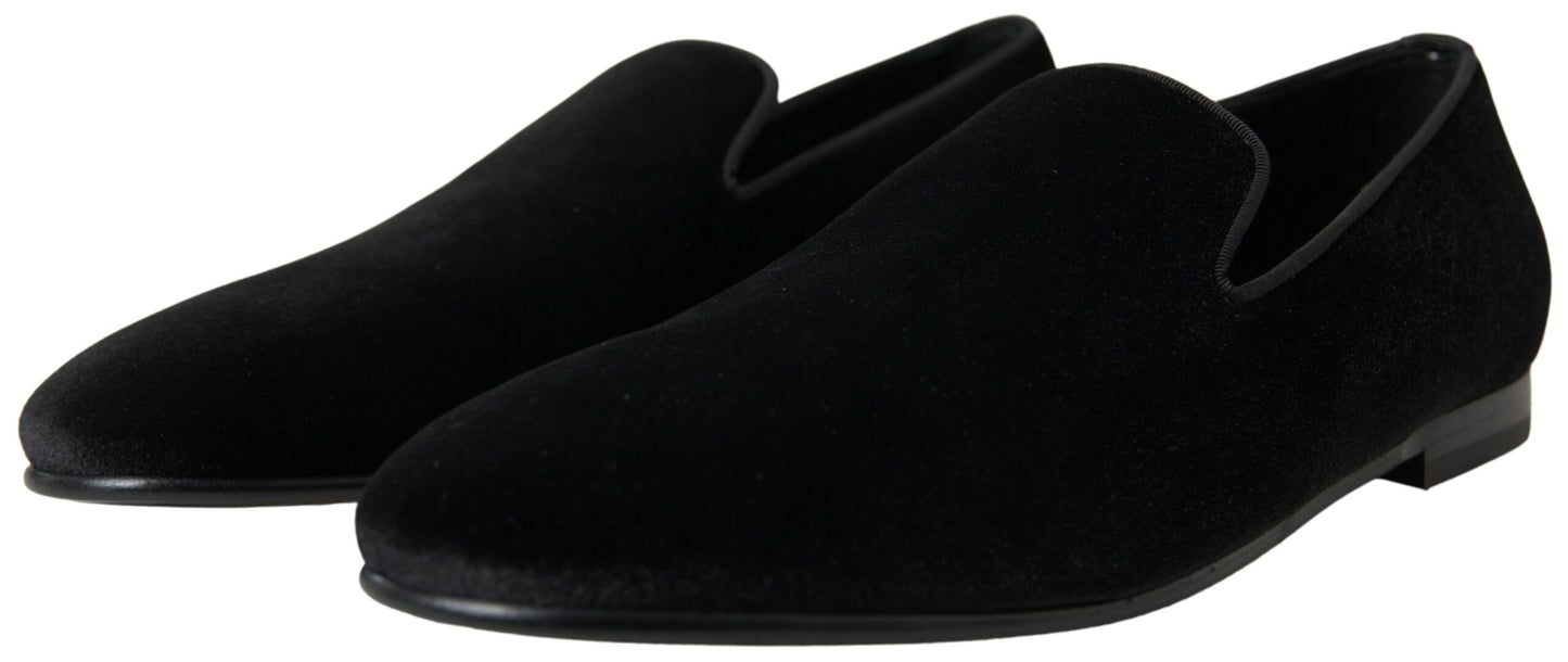 Black Velvet Loafers Formal Shoes