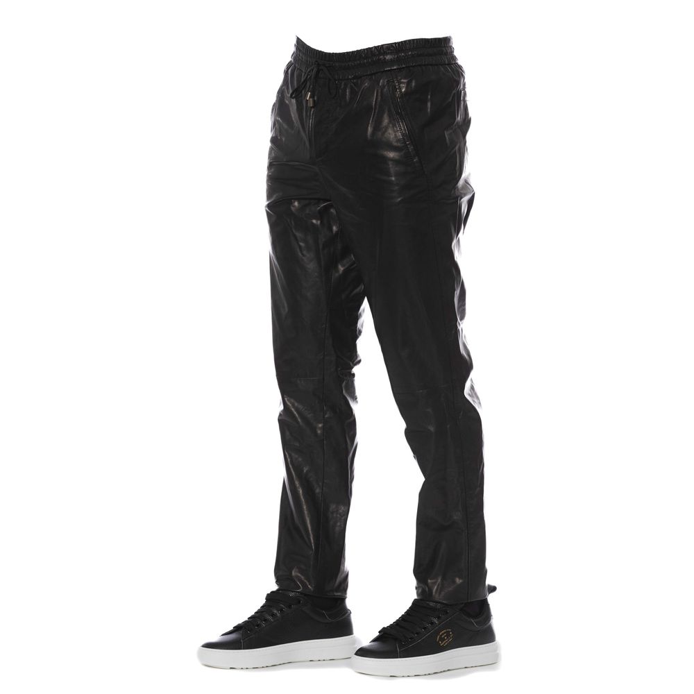 Black Lamb Leather Men Pant