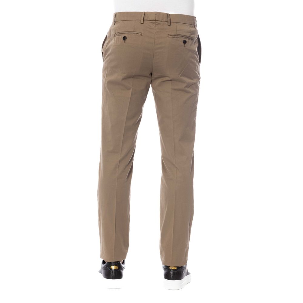 Brown Cotton Men's Trouser