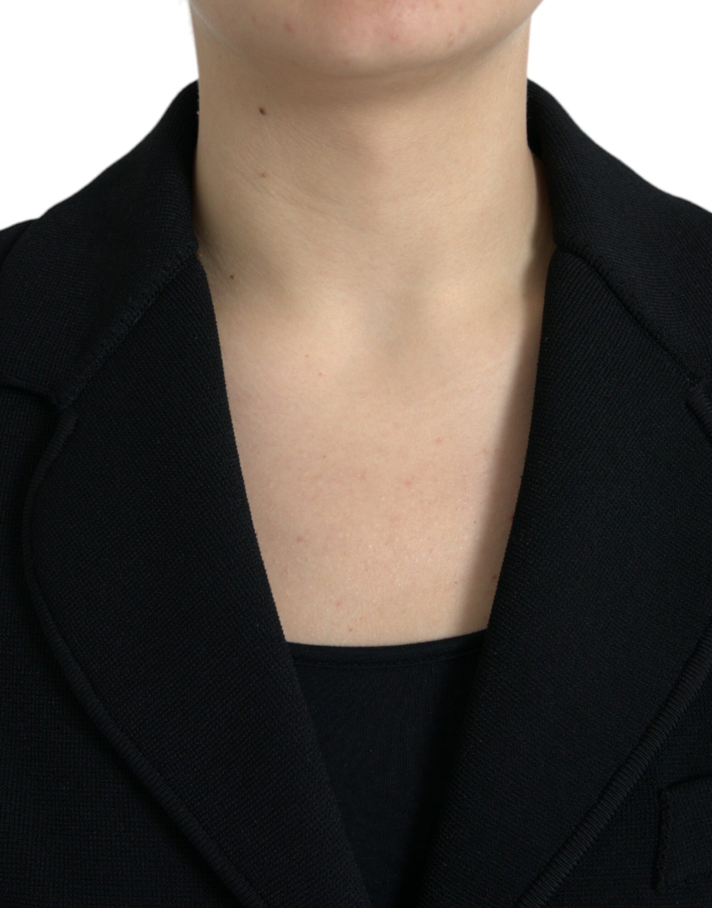 Black Viscose Single Breasted Blazer Jacket