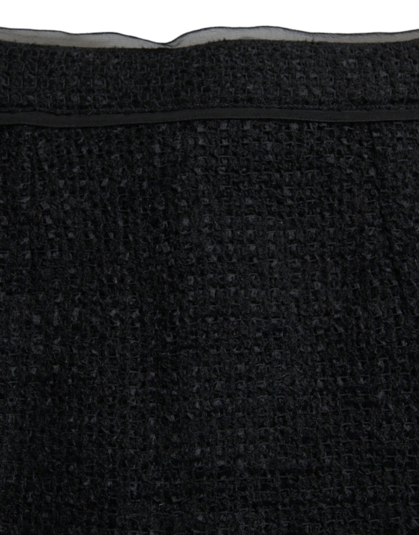 Black Wool High Waist Pencil Cut Midi Skirt