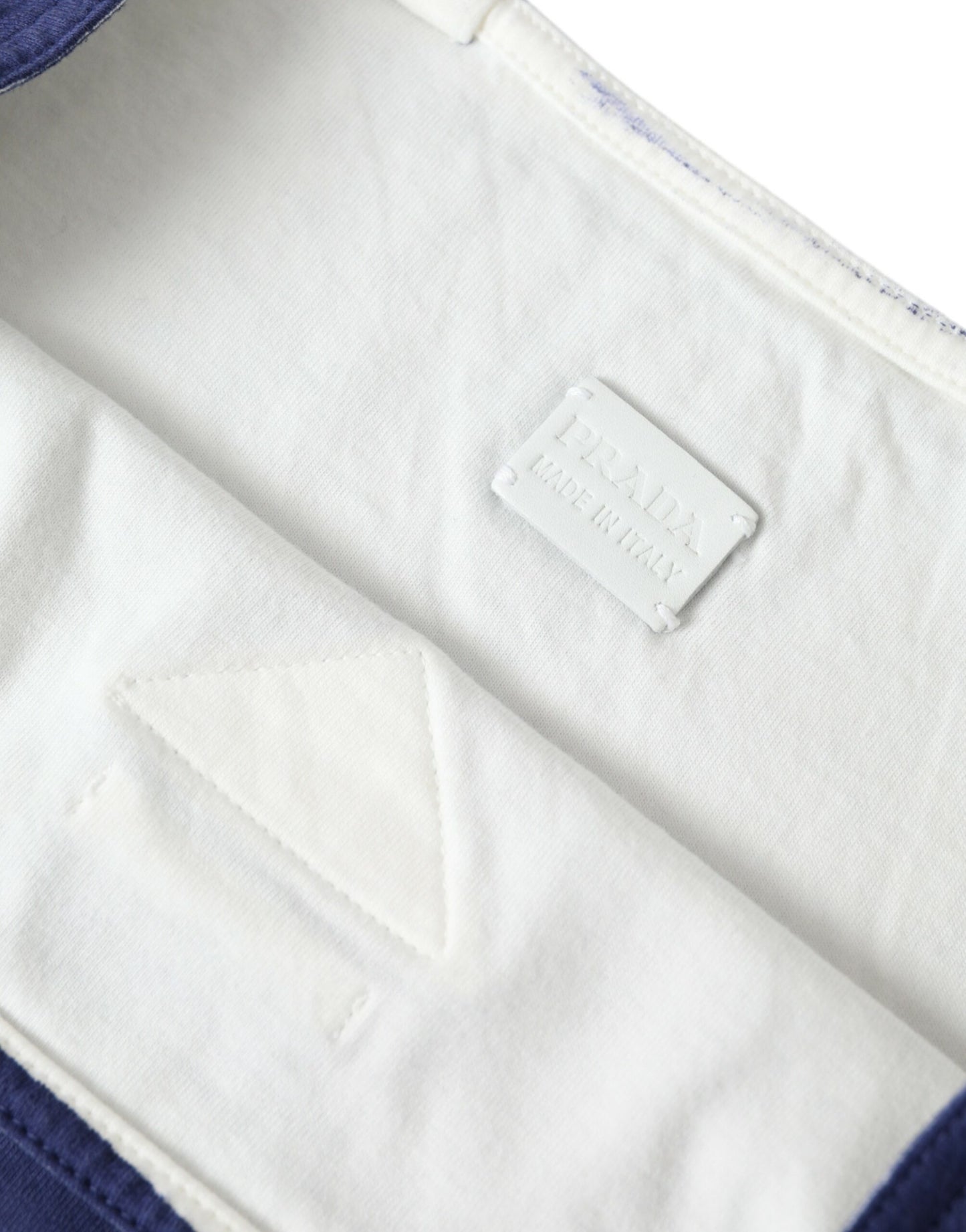 Blue Jersey Fabric Logo Shoulder Shopping Tote Shopping Bag