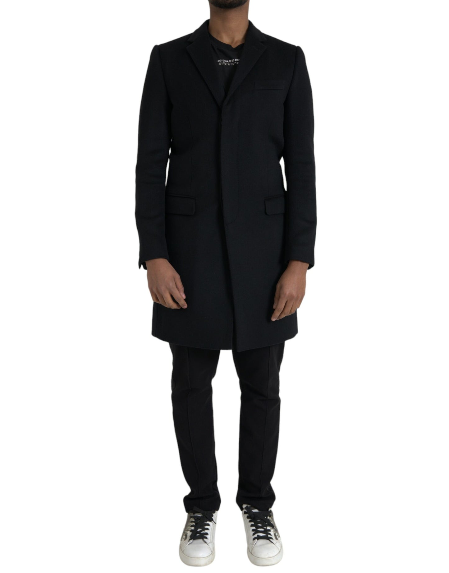 Black Single Breasted Trench Coat Jacket
