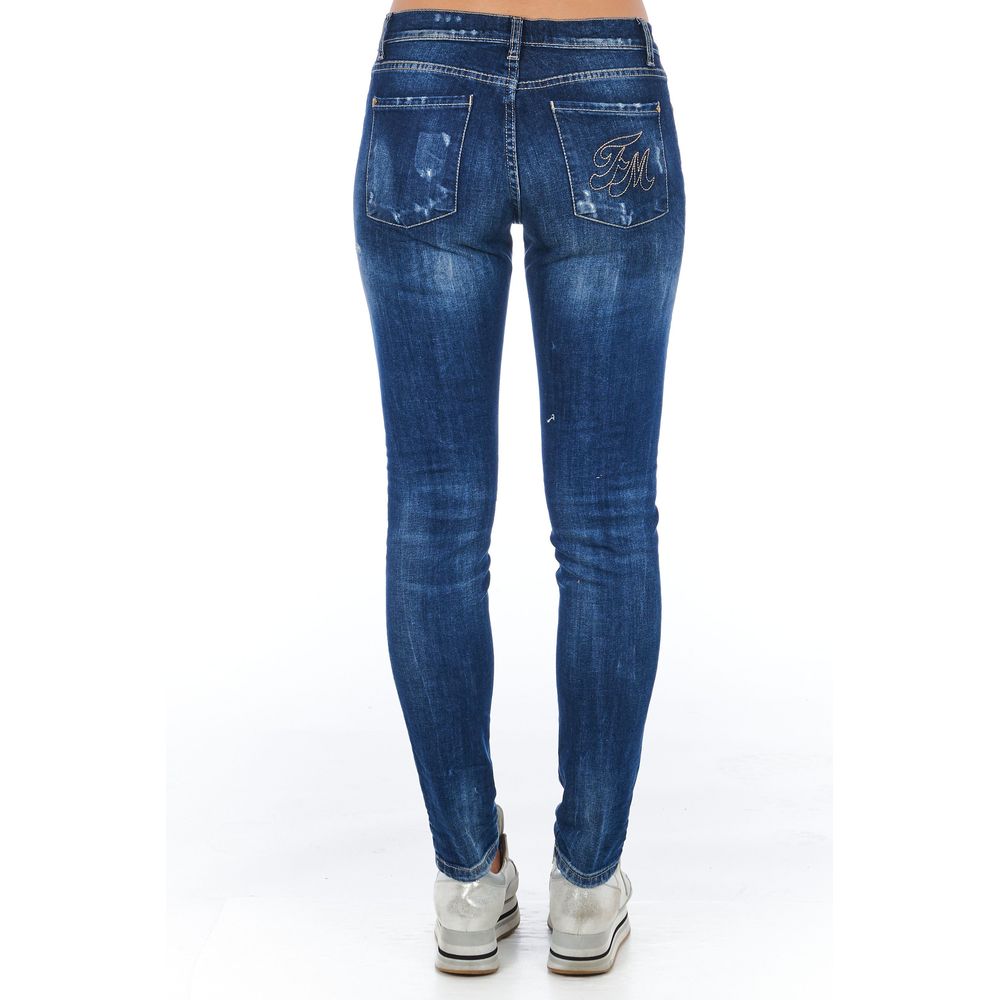 Blue Cotton Women Jeans