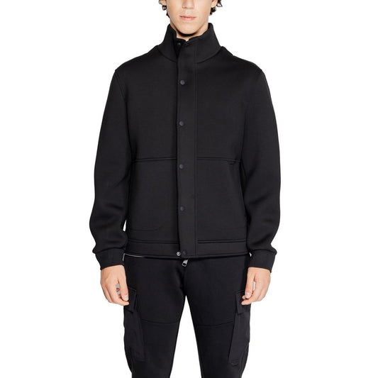 Black Polyester Full-Length Jacket