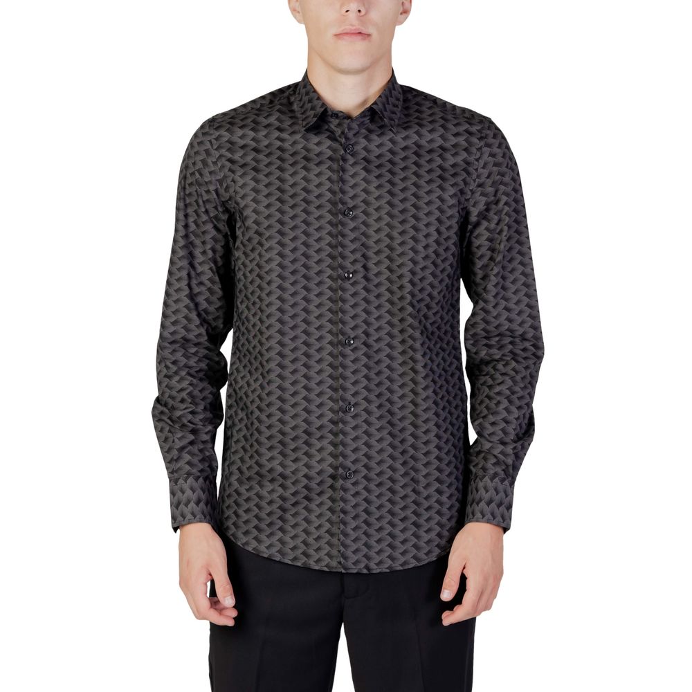 Gray Cotton Pattern Shirt