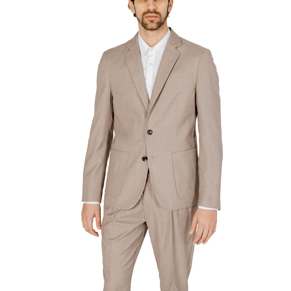 Beige Polyester Blazer
