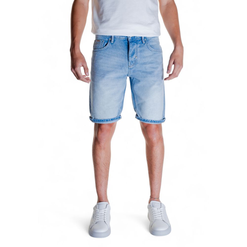 Light Blue Cotton Bermuda Shorts