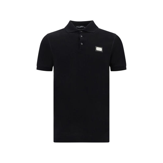 Black Cotton Polo Shirt