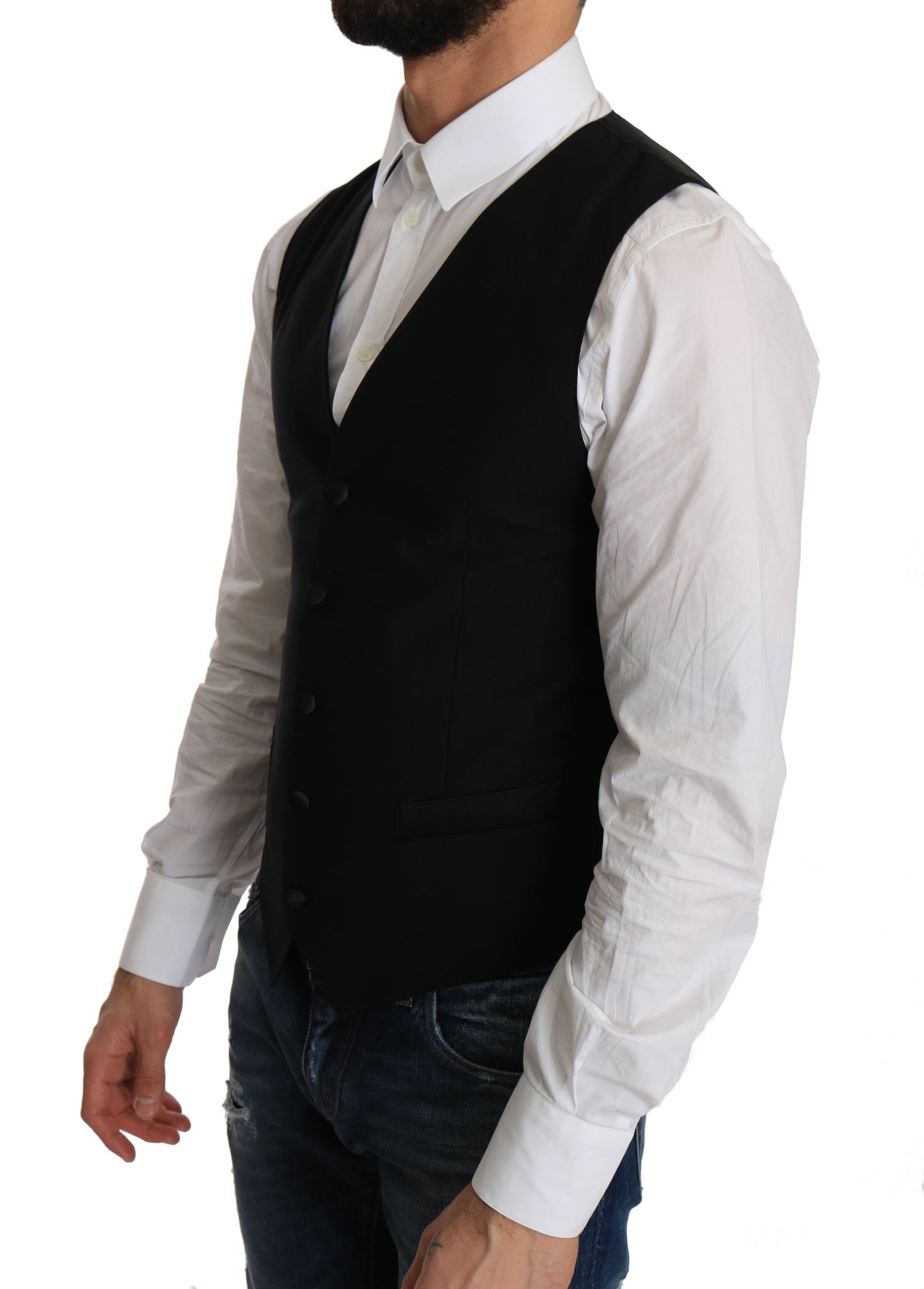 Black Wool Dress Waistcoat