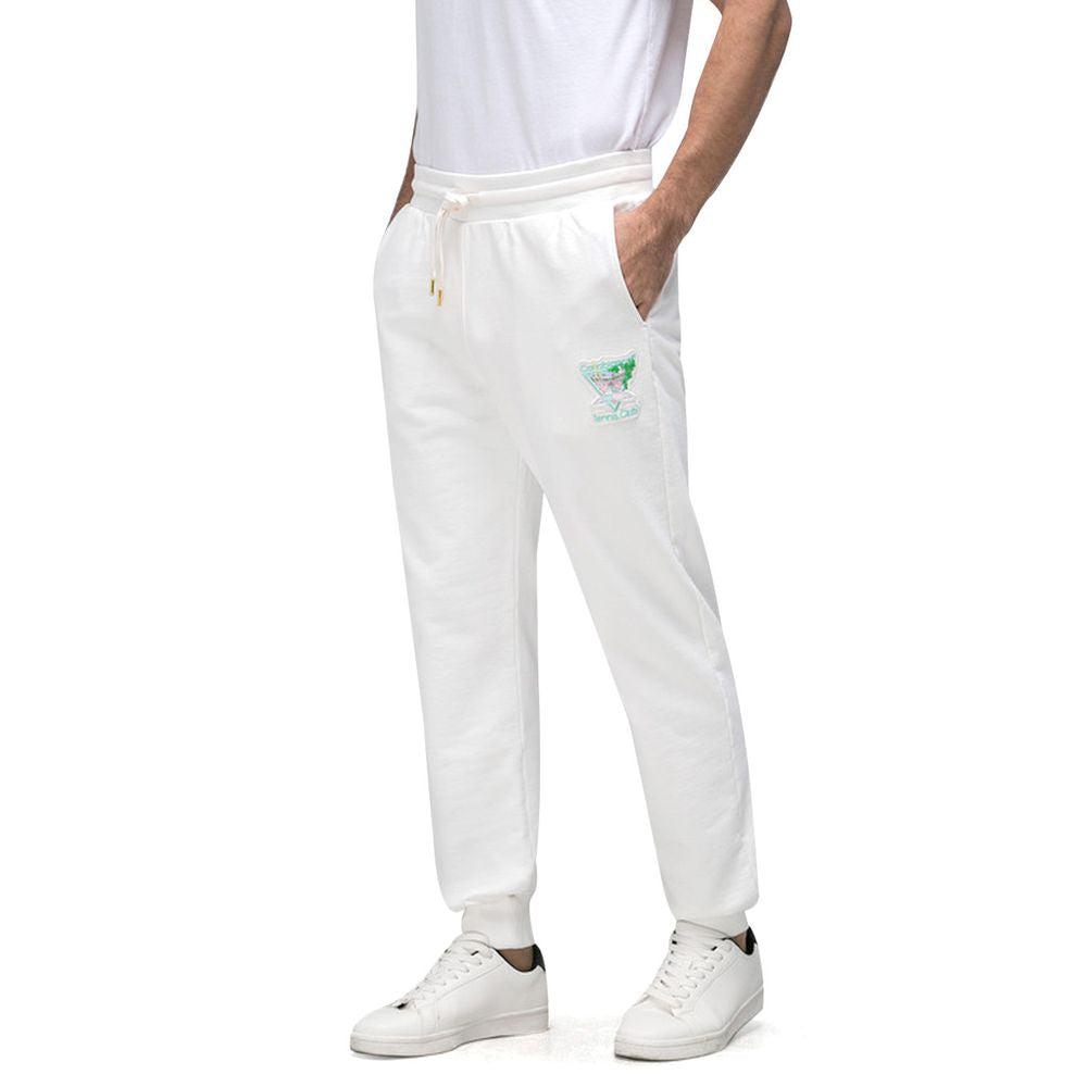 White Cotton Athletic Pants