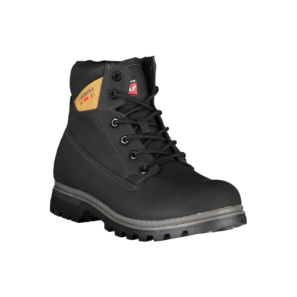 Black Polyester Men Boot